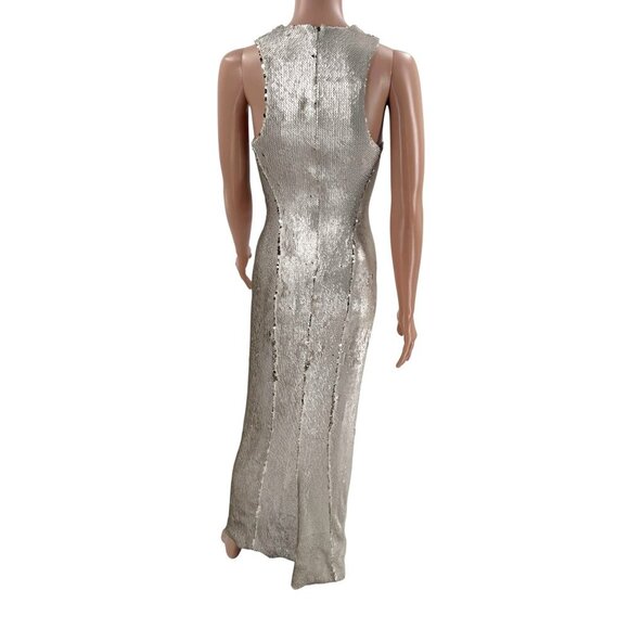 Galvan London Dress Gold Sequin Maxi FR34 US2 | Designer Evening Gown - Picture 5 of 9